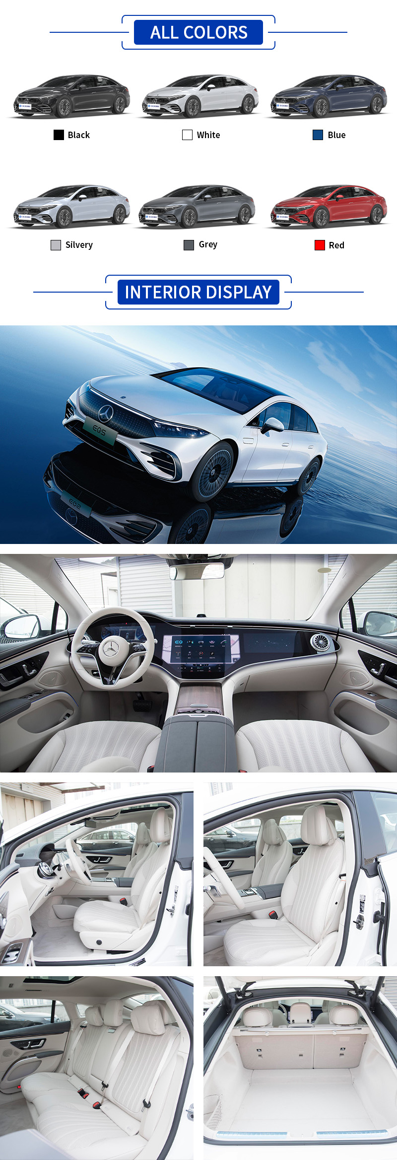 Mercedes-Benz EQS All Colors,Mercedes-Benz EQS All Interior Display